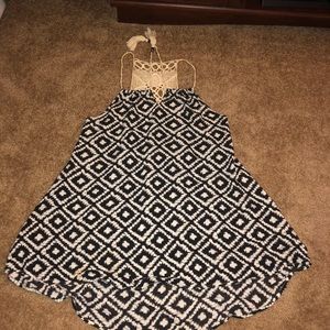 Black and White Dress with Back Crochet Detail